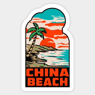 China Beach California Tropical Palms Pacific Ocean Sticker